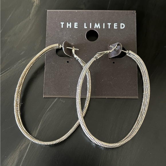 The Limited Jewelry - The Limited Silvertone Hoop Pierced Earrings NWT